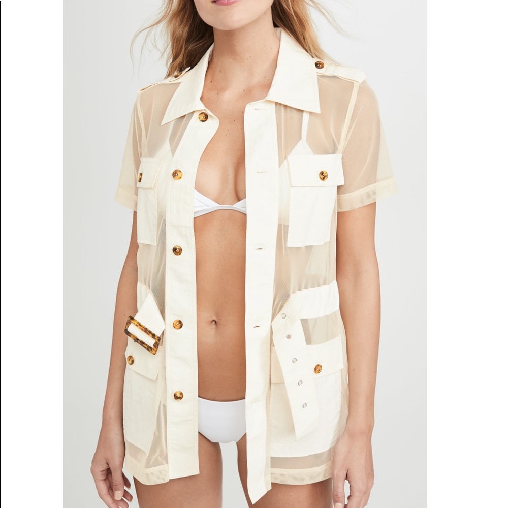 Solid and striped safari dress